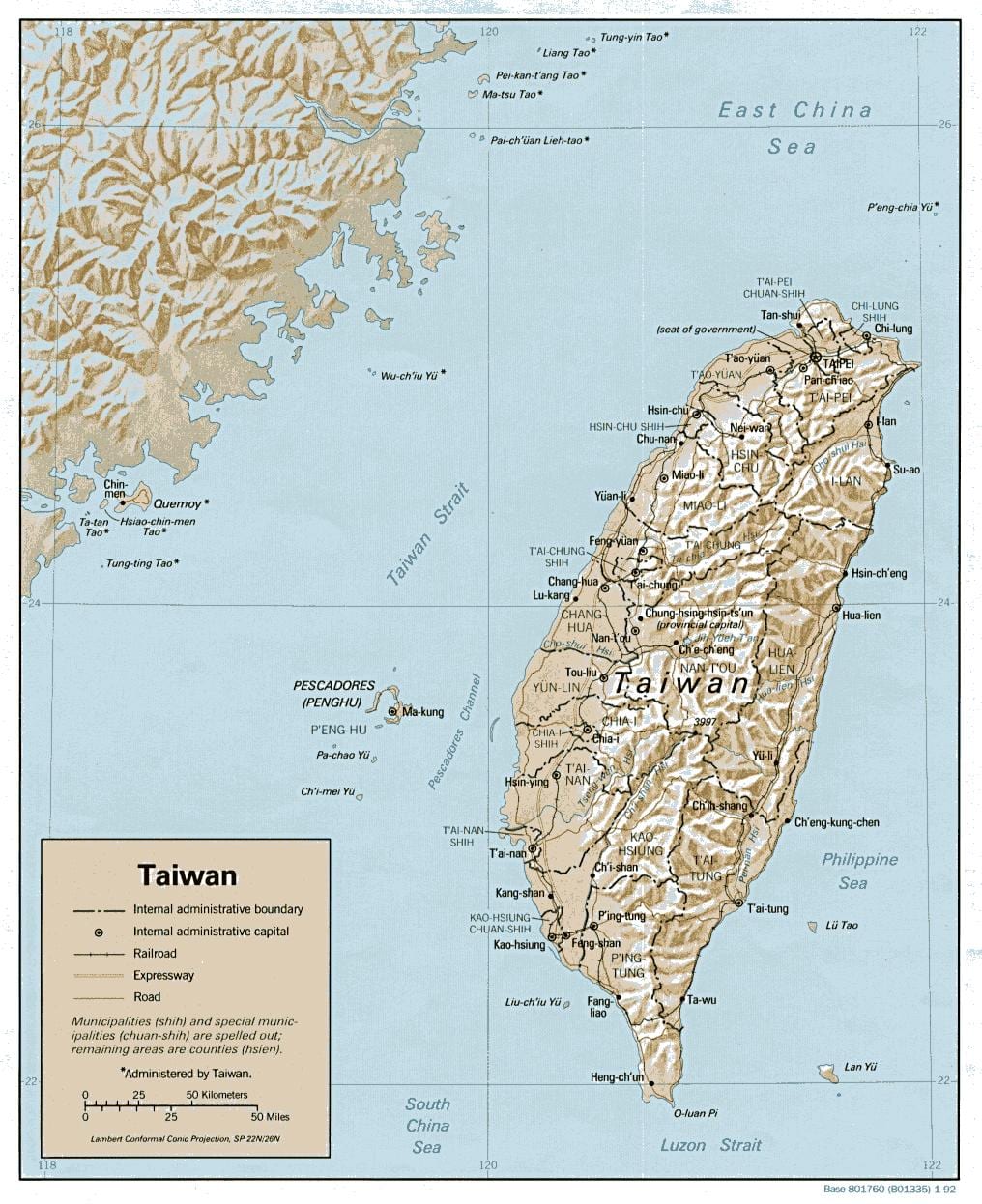 ਨਕਸ਼ਾ ਤਾਈਵਾਨ ਦੇ topographic